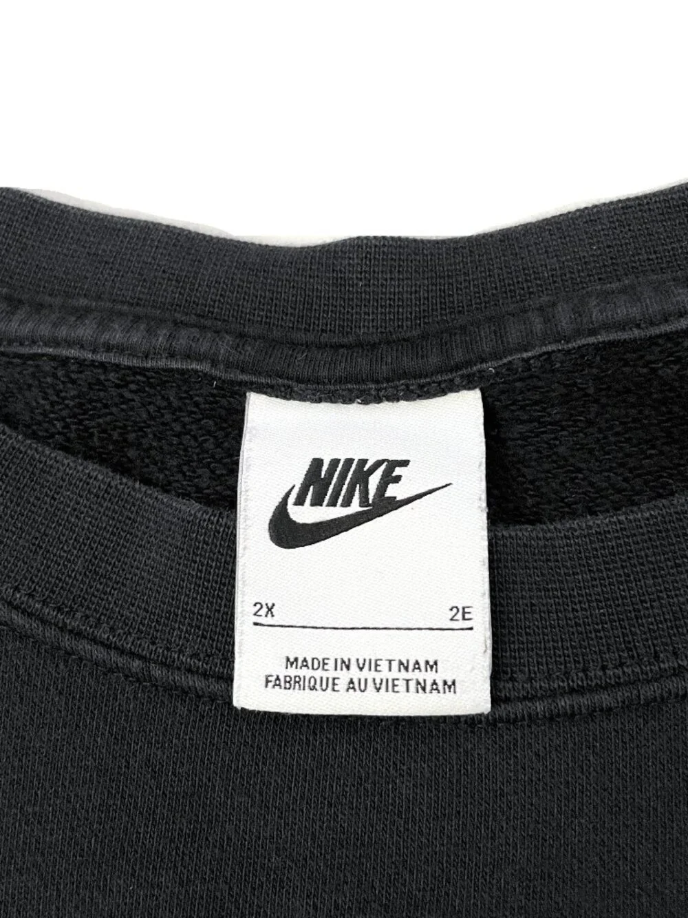 Nike Sweatshirt Women Plus Size 2X Black Embroidered Swoosh Logo Club Fleece